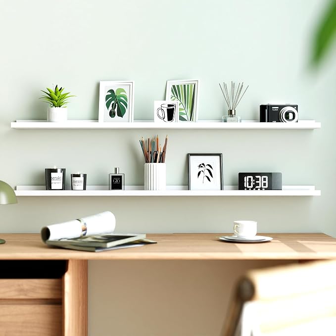 White Floating Shelves for Wall Decor, 48 in Shelf - Image 2