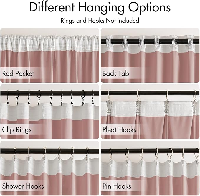 MIULEE Light Pink Velvet Pinch Pleat Blackout Curtains W52 X L108 Inches | 2 - Image 3