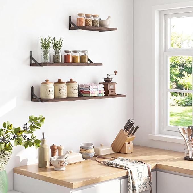 YGEOMER 4 Different Sizes Floating Shelves - Image 2
