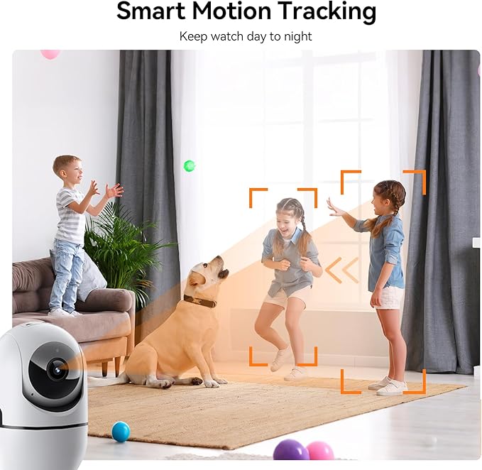 GBIUT Indoor Security Camera, Indoor Camera for Home Security, WiFi Home Camera with 360° Pan Tilt, AI Motion Detection, Two-Way Audio, Night Vision for Baby, Pet, Elderly Monitoring