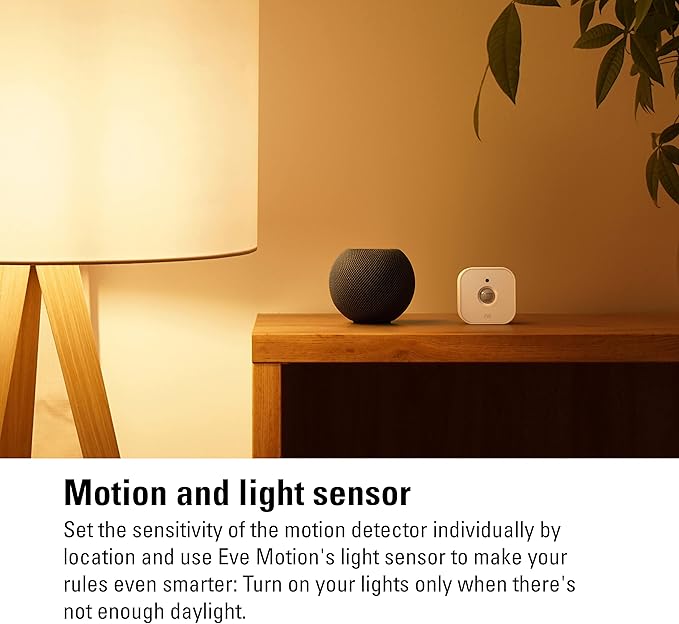 Eve Motion (Previous Version) - Smart Motion Sensor with Light Sensor, IPX3 Water Resistance, Automatic Activation of Lights and Devices, Thread