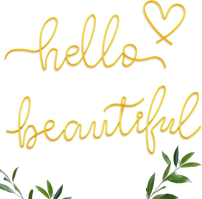 Hicarer Metal Hello Gorgeous Wall Art Minimalist Wall Decor, Beautiful | by Hicarer