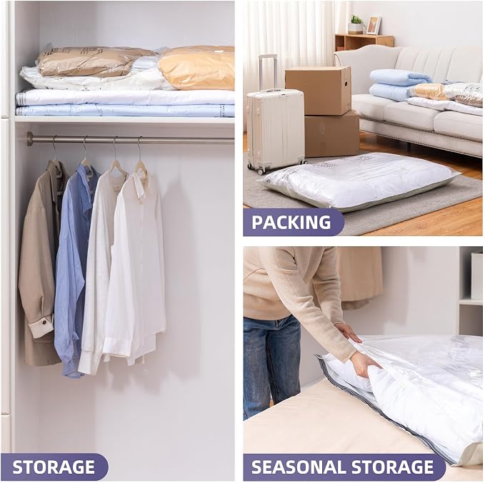 TAILI 6 Pack Vacuum Storage Bags, XXL Jumbo, Cream | Vacuum Seal Bags - Image 7