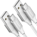 etguuds USB A to USB C Cable 6ft, 2-Pack, 3A Fast Charging Type C Charger Cord for iPhone 17 16 15 Pro Max 16e 17 Air, Samsung Galaxy S25 S24 S23 S22 S21 S20 A17 A16 A56 A55 Flip Fold, White