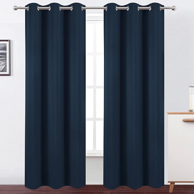 100% Blackout Curtains 84 Inch by Lemomo