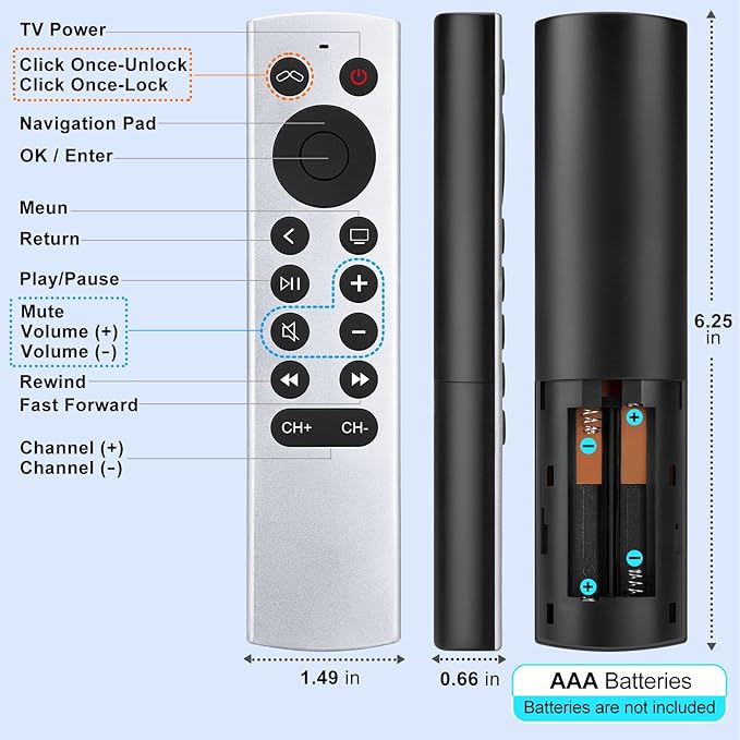 (2 Pack) Replacement Remote for Apple-TV-Remote-Control 4K/HD (NOT Siri & NO Voice)
