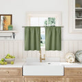 BGment Olive Green Blackout Kitchen Curtains 36 Inches Long by BGment