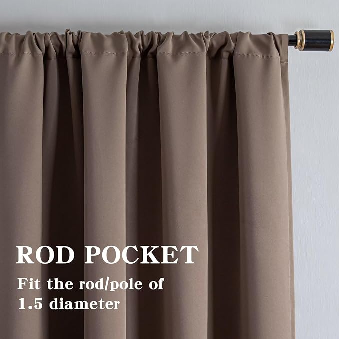 IGEMAEVE Blackout Curtains for Bedroom Grommet Khaki Custom | Bedroom | Living - Image 2