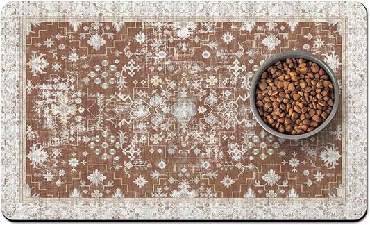 Pet Food Mats for Floor, Absorbent Dog Mat for Food and Water Dispenser Mat, Dog Food Mat Quick Dry Cat Food Mat Pet Supplies