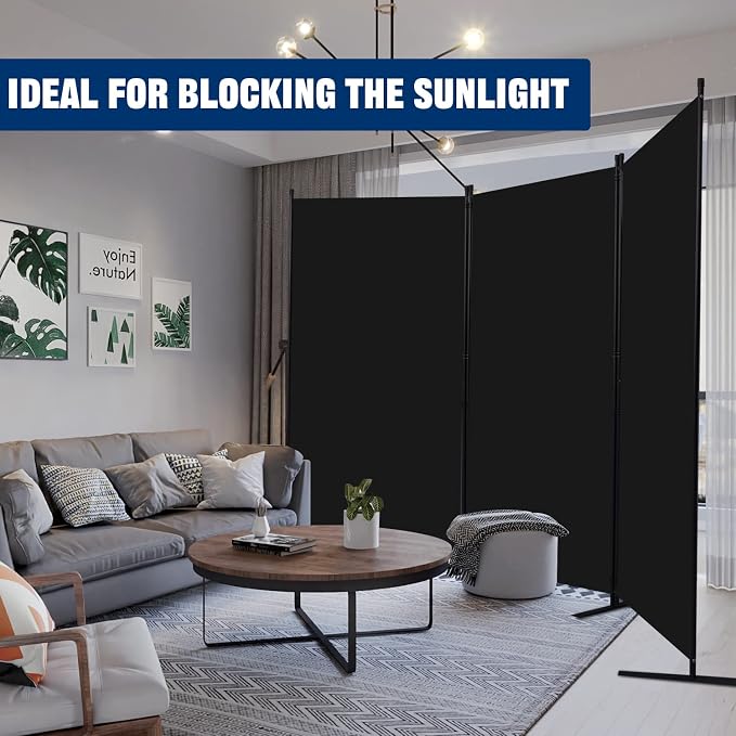 Room Divider 3 Panel-102''Wide, 6FT Room Dividers and Folding Privacy Screen | - Image 7