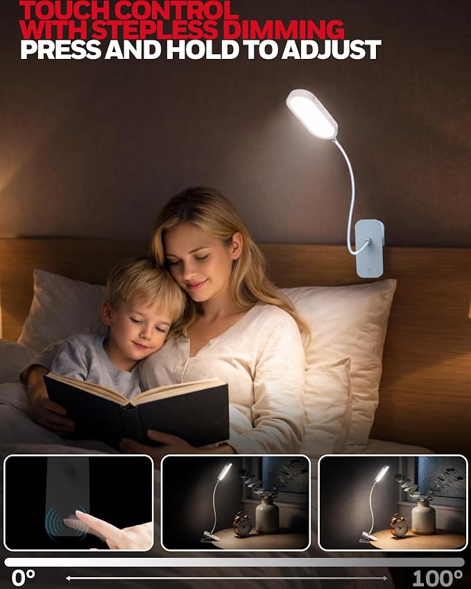 Honeywell Clip On Reading Light, Rechargeable LED 4000K CRI95 Gooseneck Lamp | - Image 4