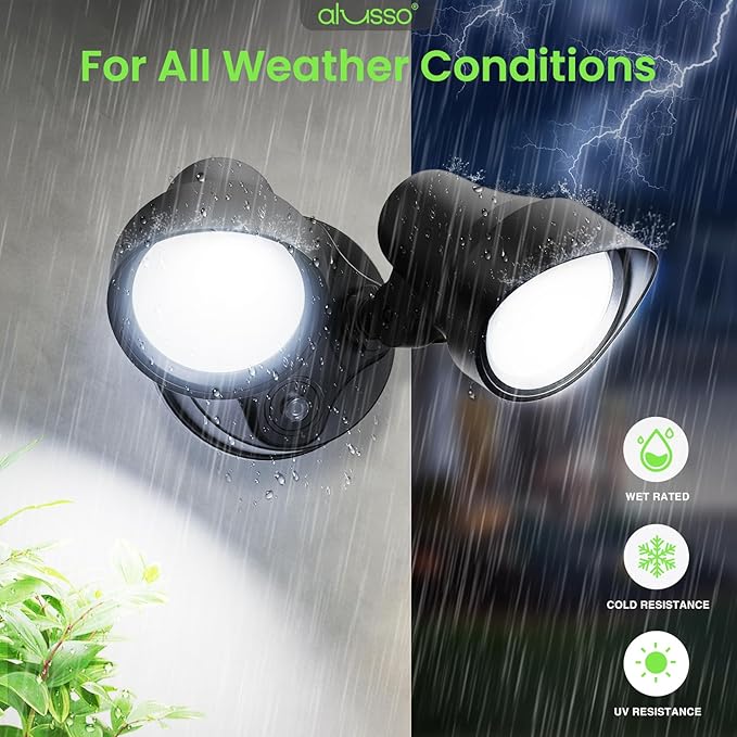 ALUSSO Dusk to Dawn Outdoor Lighting, 25W 2000LM Dusk Till Dawn Outdoor Light, 3000K/4000K/6000K 3CCT IP65 Security Lights ETL Listed Dusk to Dawn Hardwired for House Garage Yard Walkway Black 2 Pack