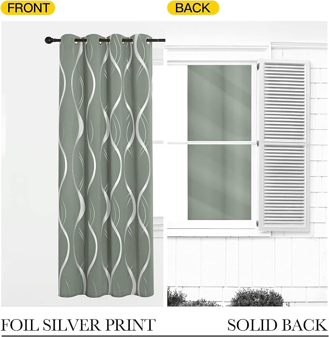 NICETOWN Greyish Green Curtain Panels - Image 8
