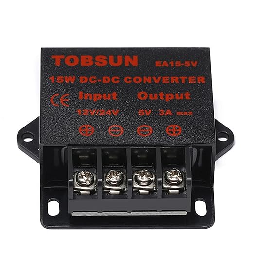 MGGi DC/DC 12V 24V to 5V 3A 15W Voltage Reducer Converter Regulator, Step Down Converter Regulator DC to DC Waterproof Power Supply Module Buck Transformer