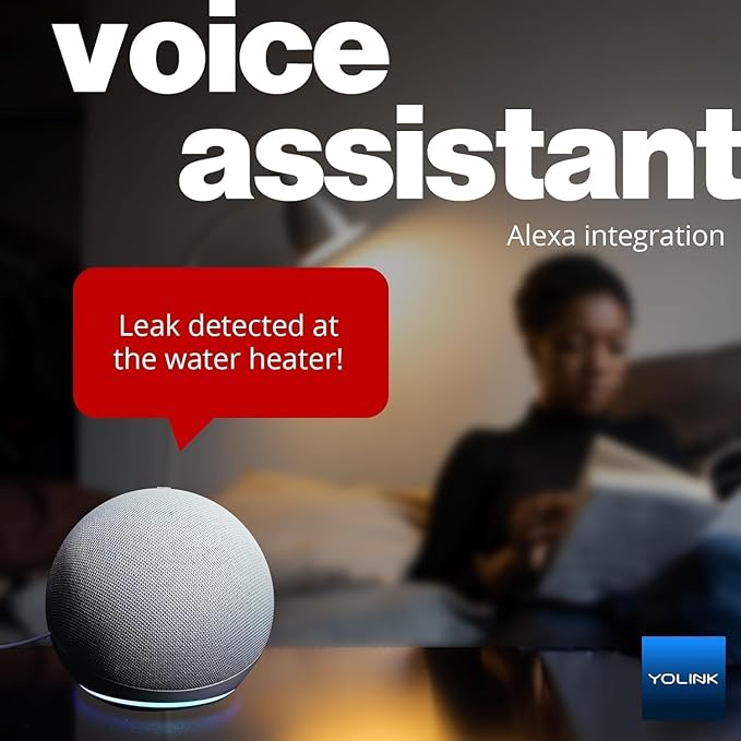 YoLink Water Leak Starter Kit: Hub + 2 Leak Sensor 4 (105 dB Siren), LoRa Long-Range, App/SMS/Email Alerts, D2D Offline, 2 AAA Up to 5-Year Battery, Compatible with Alexa/IFTTT/Home Assistant