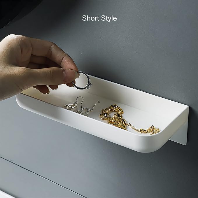 Adhesive Plastic Floating Shelf Stick on Wall Mounted Shower Caddy Shower - Image 2