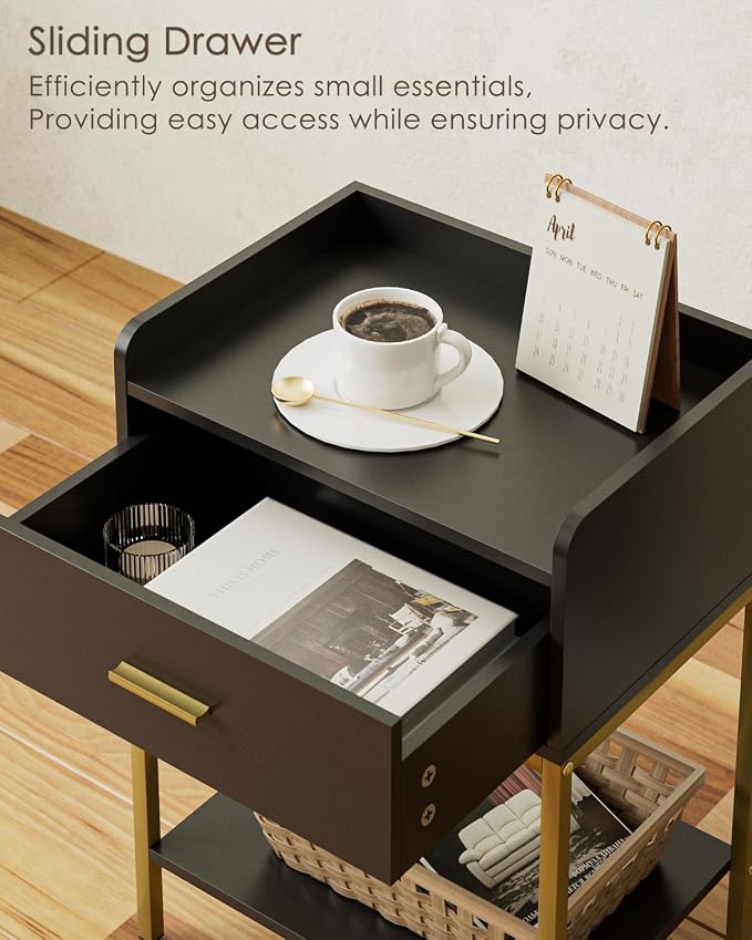 Nightstand, 3-Tier Modern Night Stand, Bedside Table - Image 4