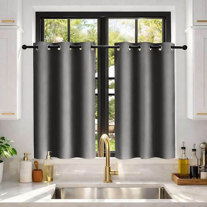 Deconovo Blackout Curtains for Bedroom and Living Room 45 Inches Long | Black by Unknown