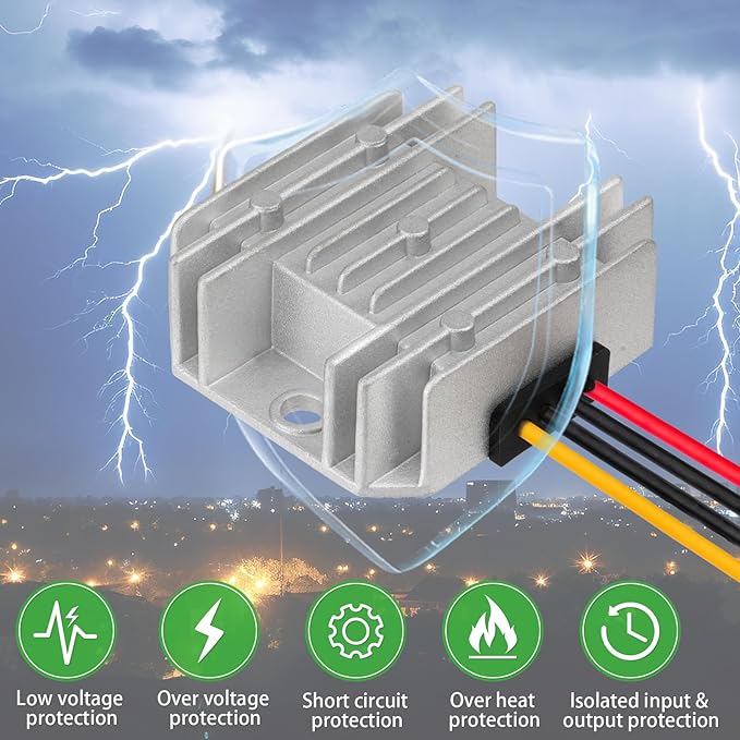ELFCULB 8V-40V to 12V Voltage Regulator 3A 36W DC Step Down UP Converter for Golf Cart Club Car