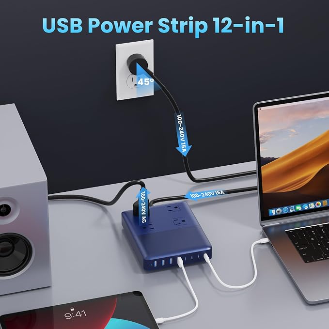 12-in-1 Charging Station USB C Power Strip - Image 3
