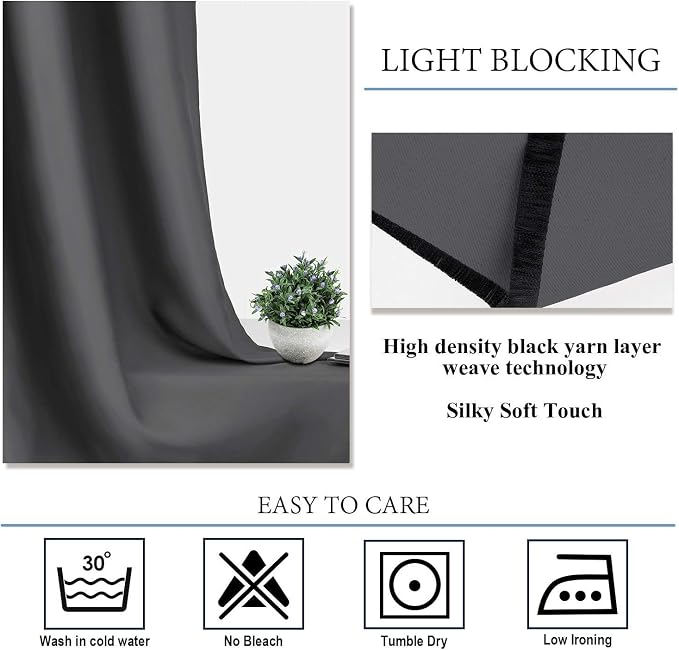 Diraysid Grey Blackout Curtains - Image 5