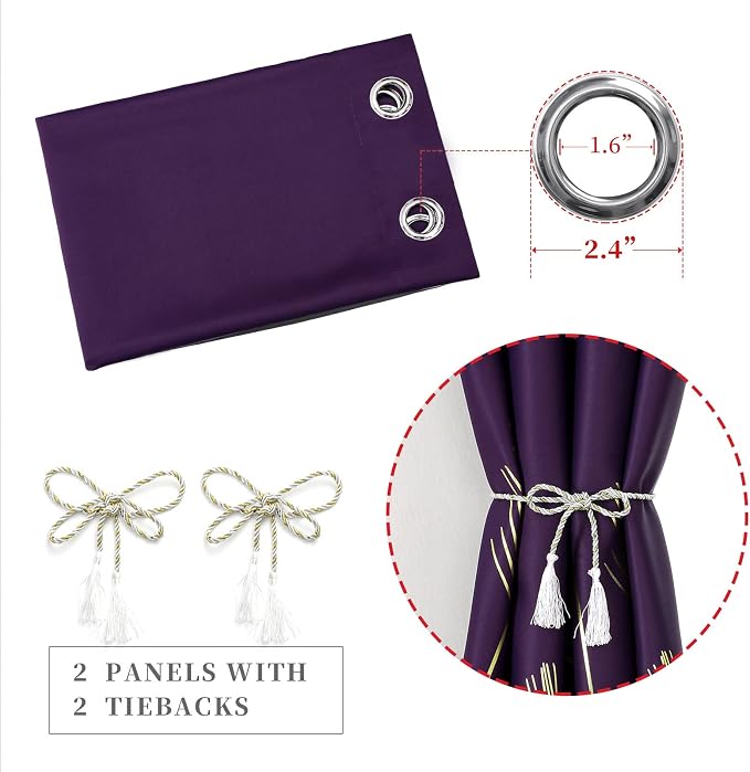 Purple Blackout Curtains for Living Room - Image 4