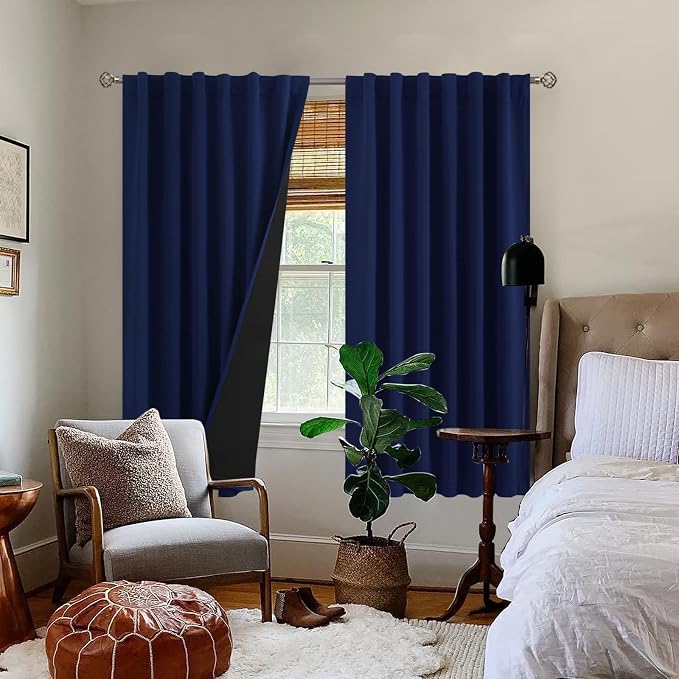 BGment Navy Blue 100% Blackout Curtains 63 Inches Long - Image 9