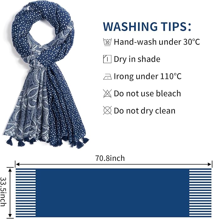 Scarf for Women Lightweight Soft Floral Leopard Printed Scarves Fall Winter Fashion Shawl Wrap with Fringe