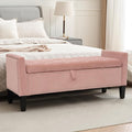 Velvet Ottoman with Storage, Modern Storage Bench by CreekVista