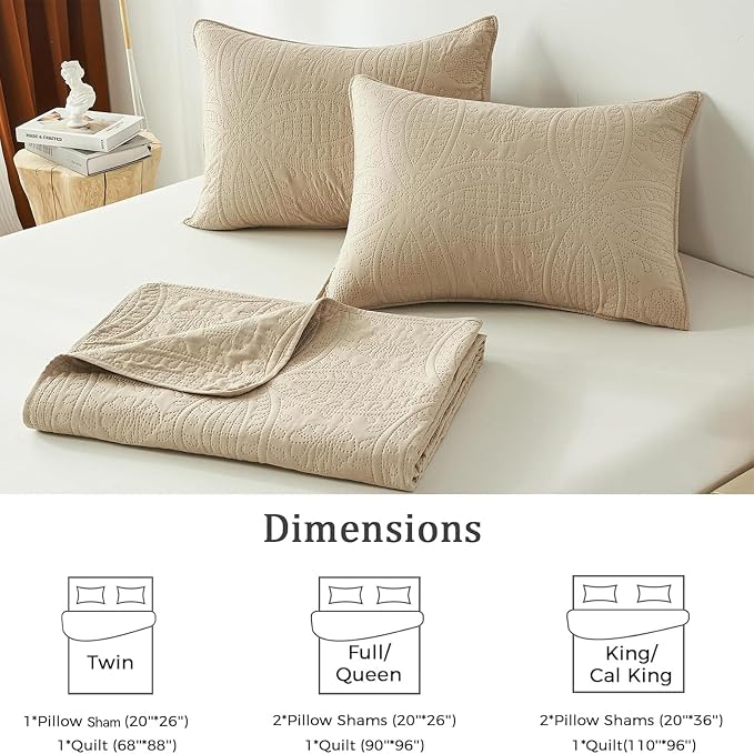 akkialla Twin Quilt Bedding Set, Lightweight Soft Bedspread Coverlet, Modern - Image 6
