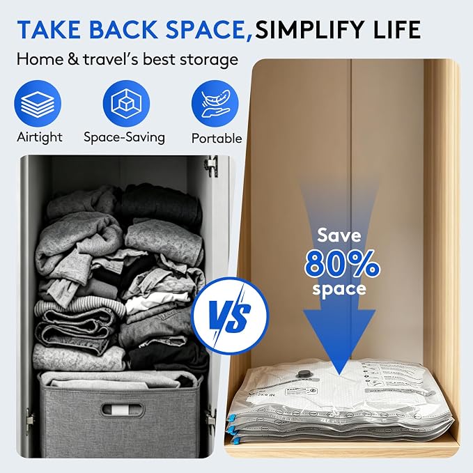6 Packs Vacuum Bags for Travel - Image 2
