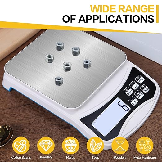 Digital Lab Scale 5000g x 0.1g LCD Display Analytical Balance Jewelry Scale with Charging Precision Electronic Scale Scientific Scale 0.1g Accuracy for Laboratory Kitchen Measurement