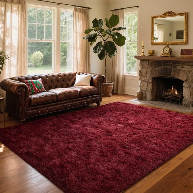 Area Rugs for Living Room, 5x8 Feet Soft Fluffy Shagg Plush Rug High Pile Large - Image 3