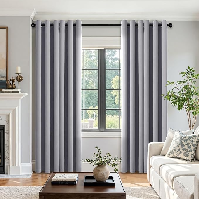Light Grey Blackout Curtains for Bedroom Living Room W40 x L84 Inch | 84 Inch - Image 5