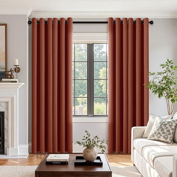 Fall Rust Blackout Curtains for Bedroom Living Room W40 x L84 | Terracotta - Image 5