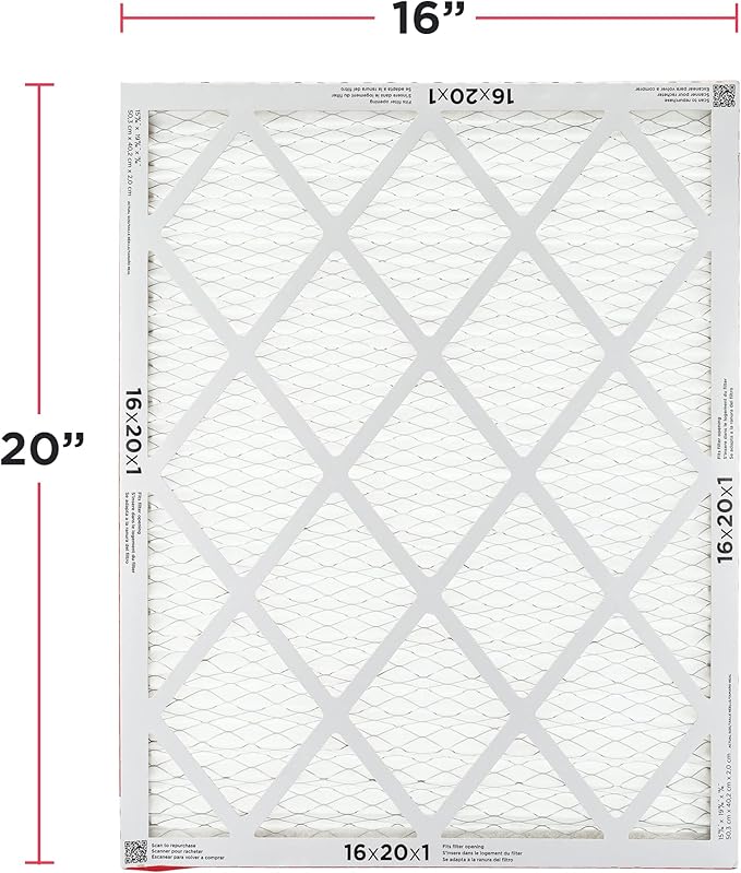 Frigidaire PureAir® 16x20x1 MERV 8 Allergen Electrostatic Pleated Air Conditioner HVAC AC Furnace Filters - 6 Pack (exact dimensions 15.81 X 19.81 X 0.81)