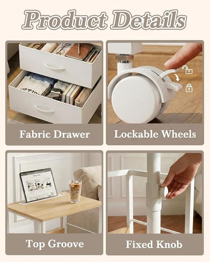 Faesun Swivel Lift Top Nightstand - Image 6