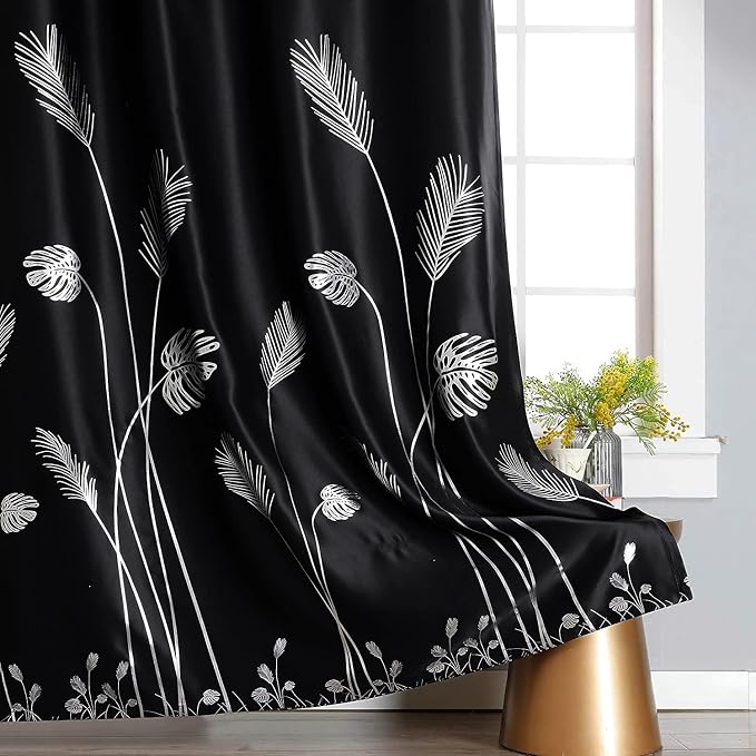 Blackout Curtains 84 Inch 2 Panels Room Divider Thermal Insulated Palm Tree - Image 7