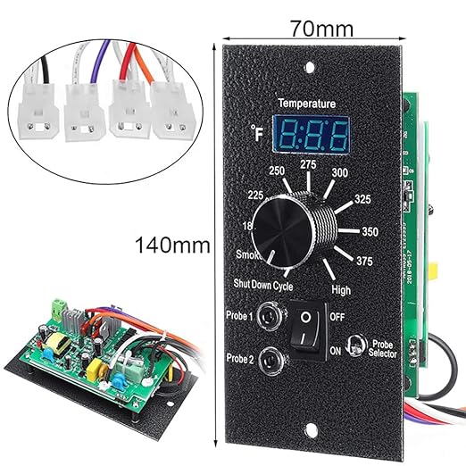Digital Thermostat Kit for Traeger Control Panel Kit Parts Replacement, Upgrade Digital Thermometer Pro Controller Temperature Control Board for Traeger Pellet Grills, with Dual Meat Probes