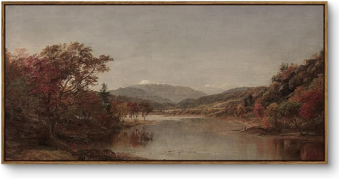 InSimSea Extra Large Framed Vintage Wall Art, Fall Nature Landscape, 20x40In | by InSimSeaArt