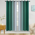 COSVIYA Curtains & Drapes Grommet Ombre Dark Green Curtains W52 x L72 Inch | by COSVIYA