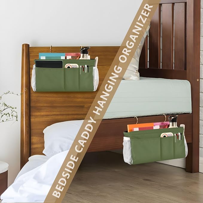 DOMIKING Dark Green Bedside Caddy - Image 7