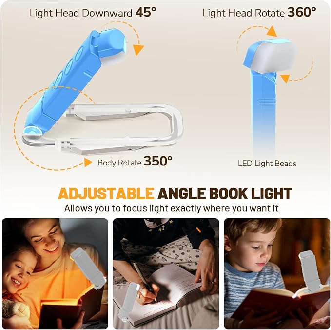 Book Reading Light Rechargeable Clip on Book Lamp - Image 4