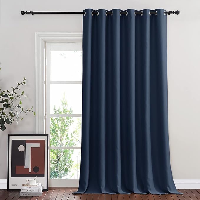 NICETOWN Blackout Navy Blue Curtain 102 inches Long, Grommet Thermal Insulated by NICETOWN