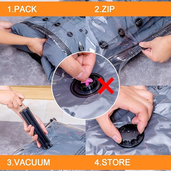 GONGSHI Vacuum Seal Bags for Clothing Travel & Home Storage, Travel Vacuum Bags - Image 8