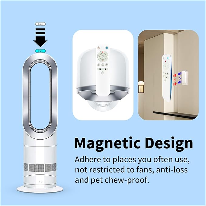 LUNOAOA Upgrade Glowing Remote Control Replacement No Setup for Dyson Fan TP05 PH01 PH02 with Magnetic