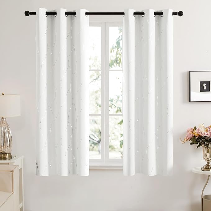 Deconovo Curtains for Living Room, Pattern Blackout Curtains 63 Inches Long | - Image 2
