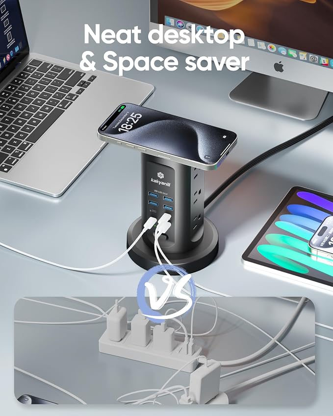 Kakyanill 30W USB Charging Station, Power Strip Tower - Image 5