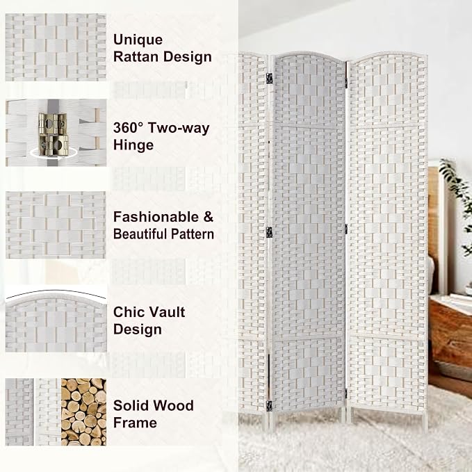 RHF Room Divider Panel, Partition Room Dividers, 6Panel Privacy Screen - Image 4