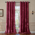 SMILETIME Burgundy Red Crushed Velvet Curtains 52x90 inch Luxurious Thermal Insulated Soundproof Drapes for Living Room Bedroom Office Soft and Durable Light-Filtering Window Treatments, 2 Panels